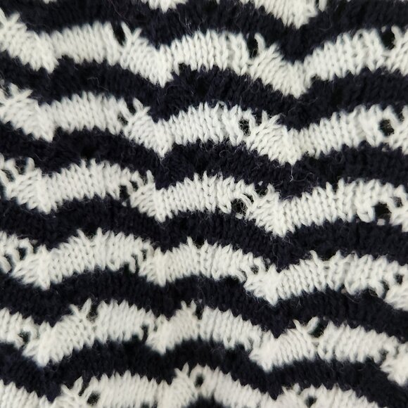 Zara striped knitted/chrochet ruffle sleeve  cotton top/blouse/sweater Sz S - Picture 4 of 8